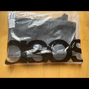 ASOS DESIGN mid rise straight leg jean in washed black